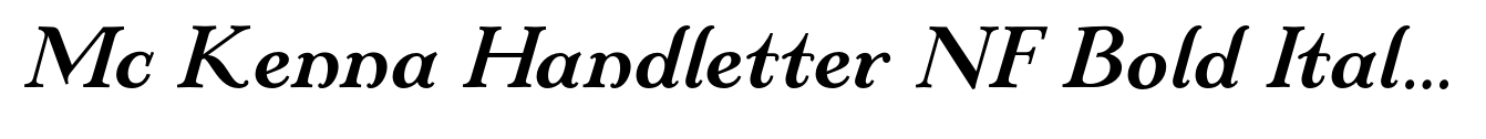 Mc Kenna Handletter NF Bold Italic